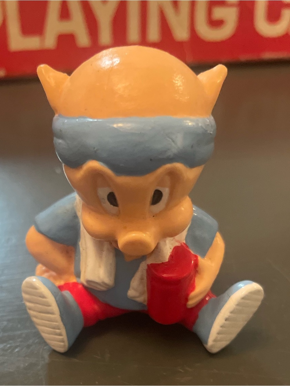 Vintage Porky Pig PVC Figure 1992 Looney Tunes Appaluse Workout Gym Exercise